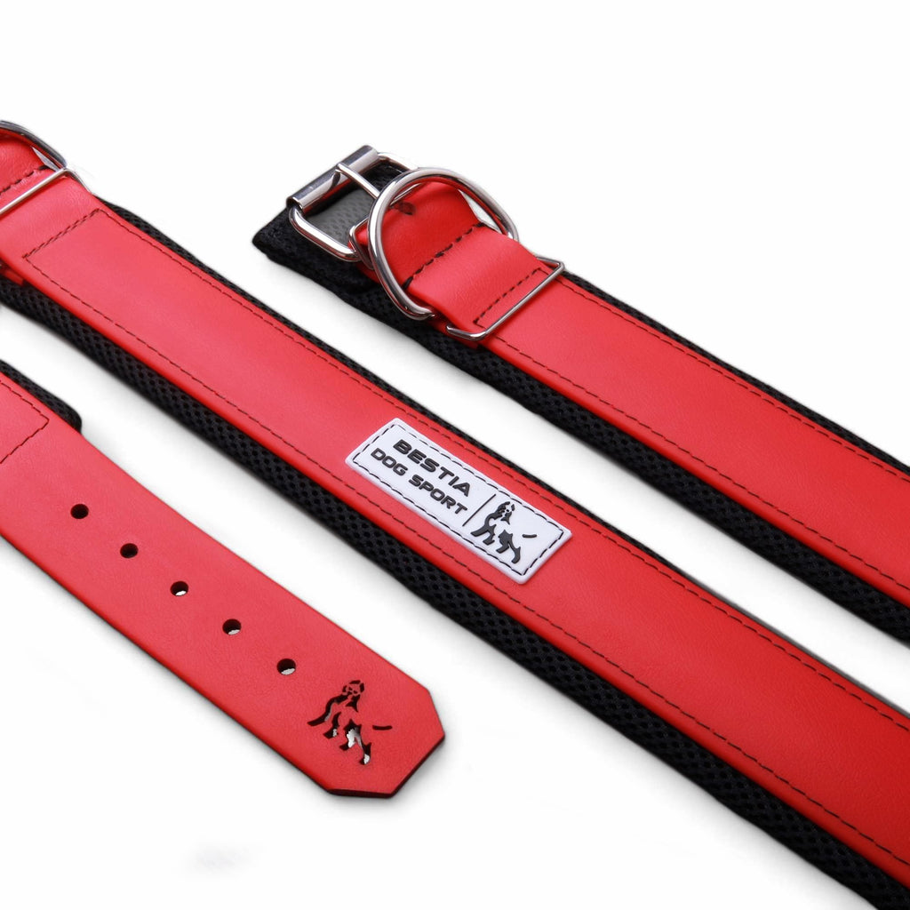 👉 BESTIA Hundesporthalsband Rot