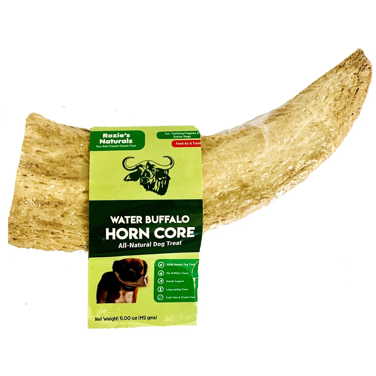 🐶 Kauartikel aus Wasserbüffel-Hornkern für Hunde – 2 Stück (ca. 10 oz / 283 g)
