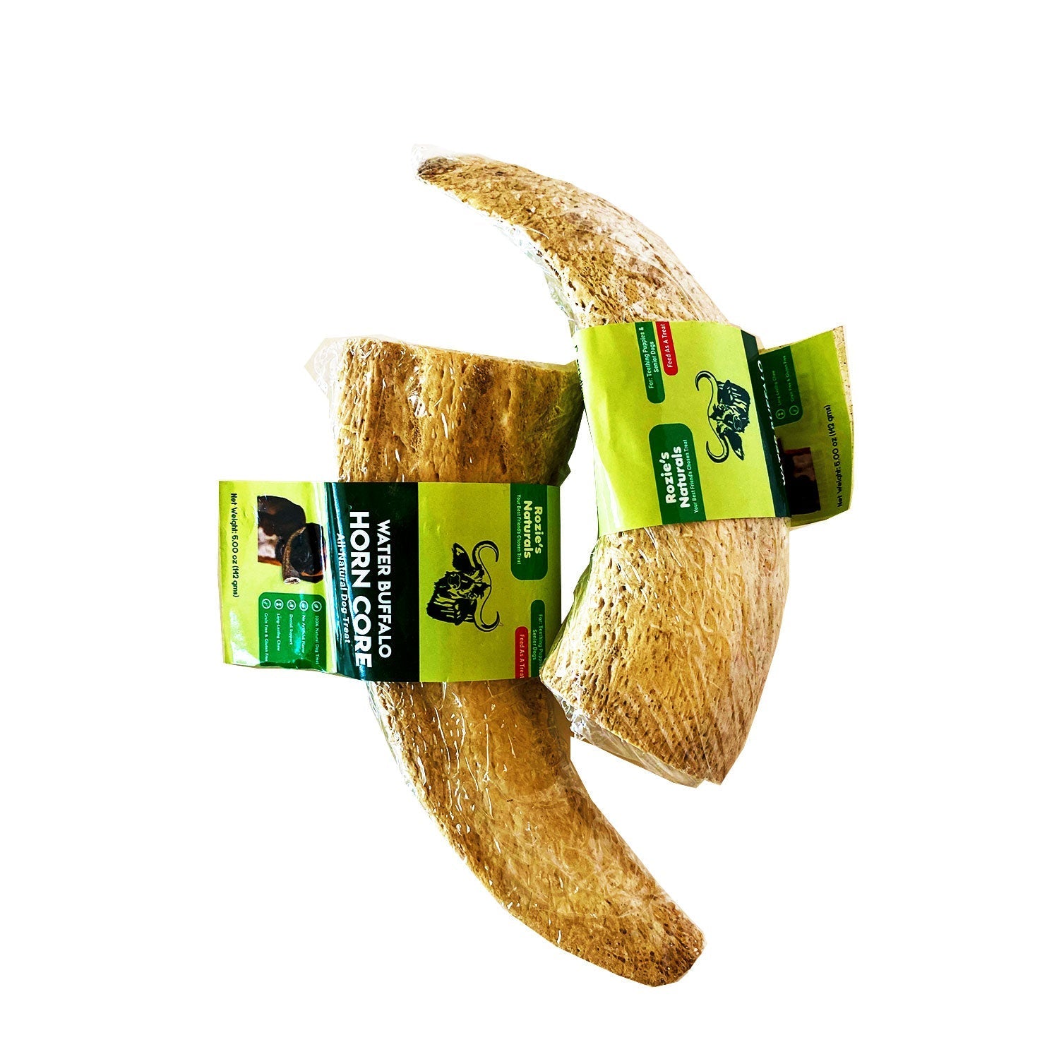 🐶 Kauartikel aus Wasserbüffel-Hornkern für Hunde – 2 Stück (ca. 10 oz / 283 g)