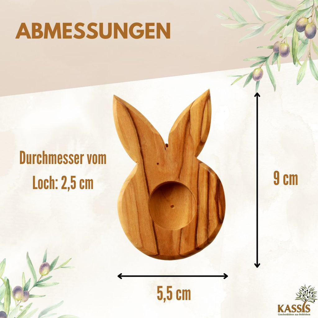 Easter decoration egg stand rabbit table decoration made of olive wood-2