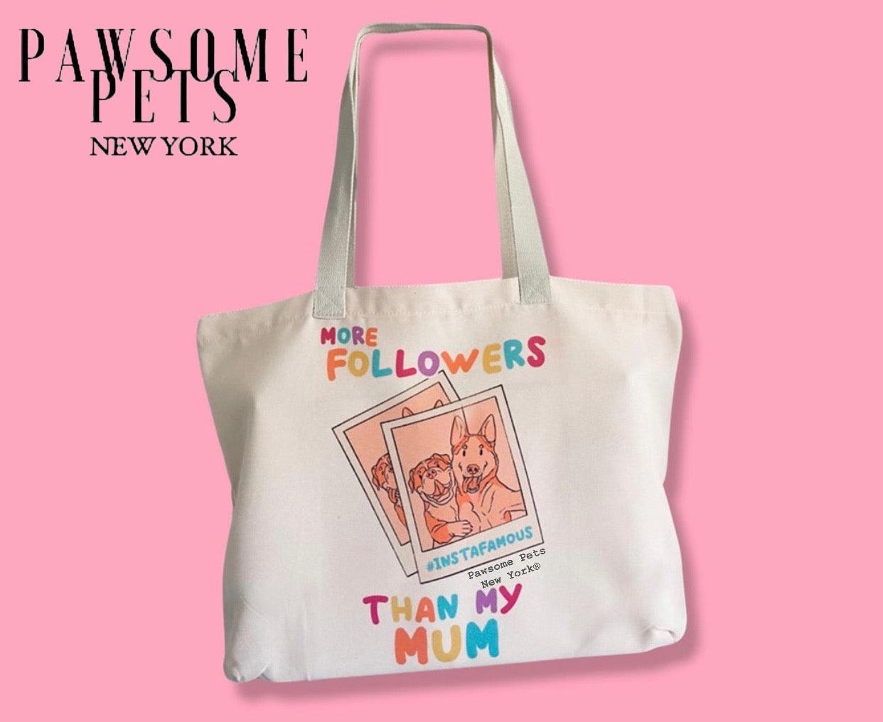 👉 „Shopper Tasche mit Schriftzug ‚More Followers‘“