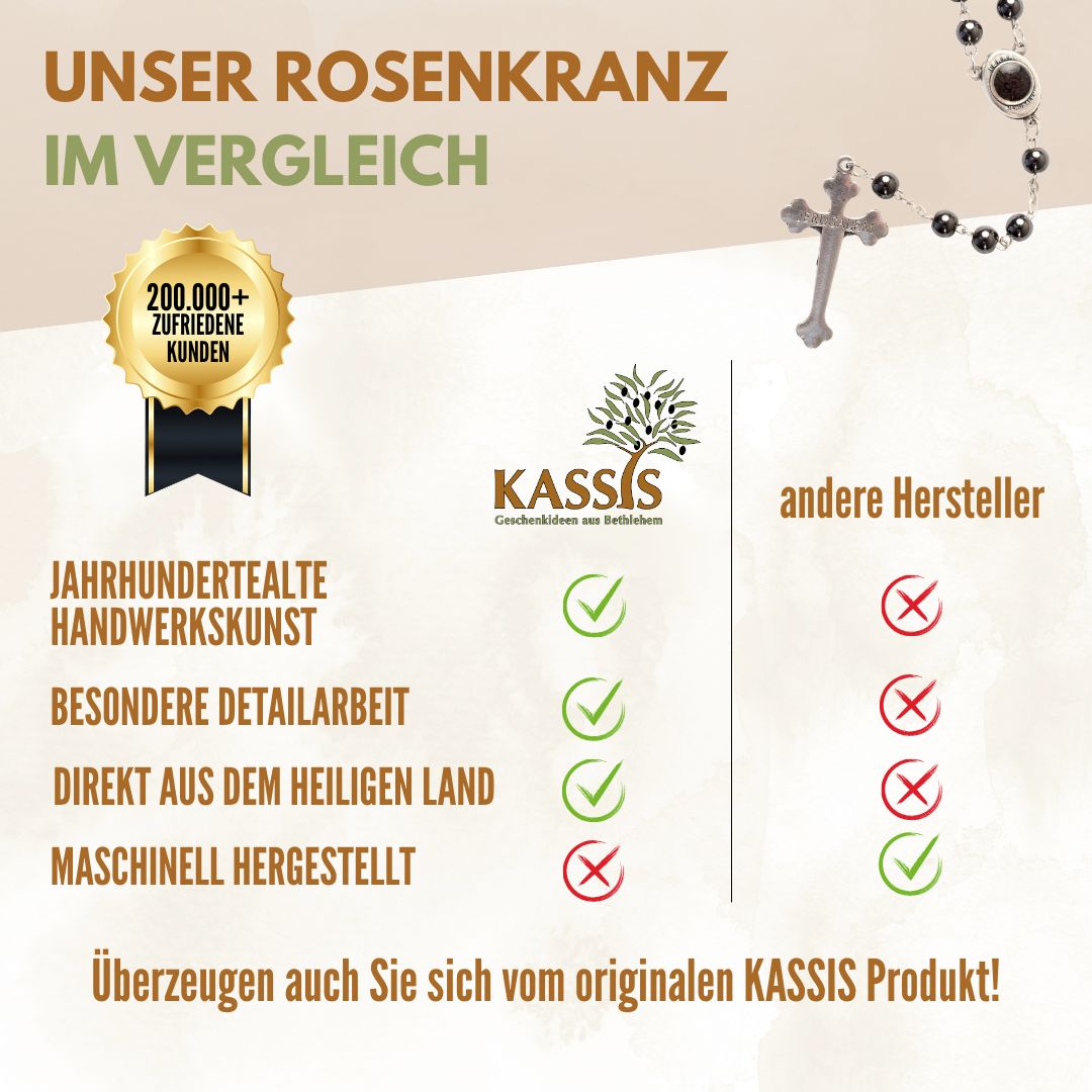 Rosenkranz mit runden Hämatitperlen-3