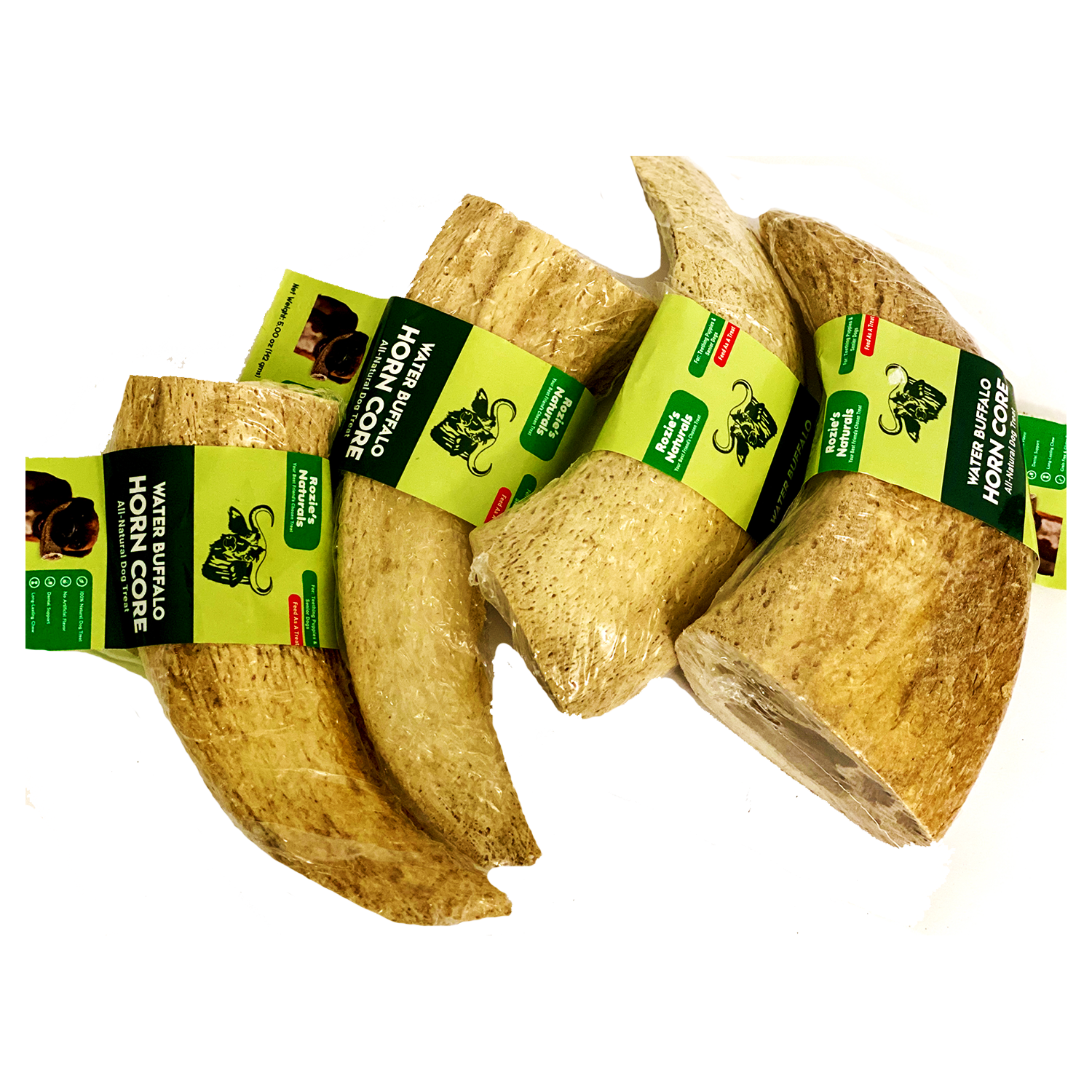 🐶 Kauartikel aus Wasserbüffel-Hornkern für Hunde – 2 Stück (ca. 10 oz / 283 g)