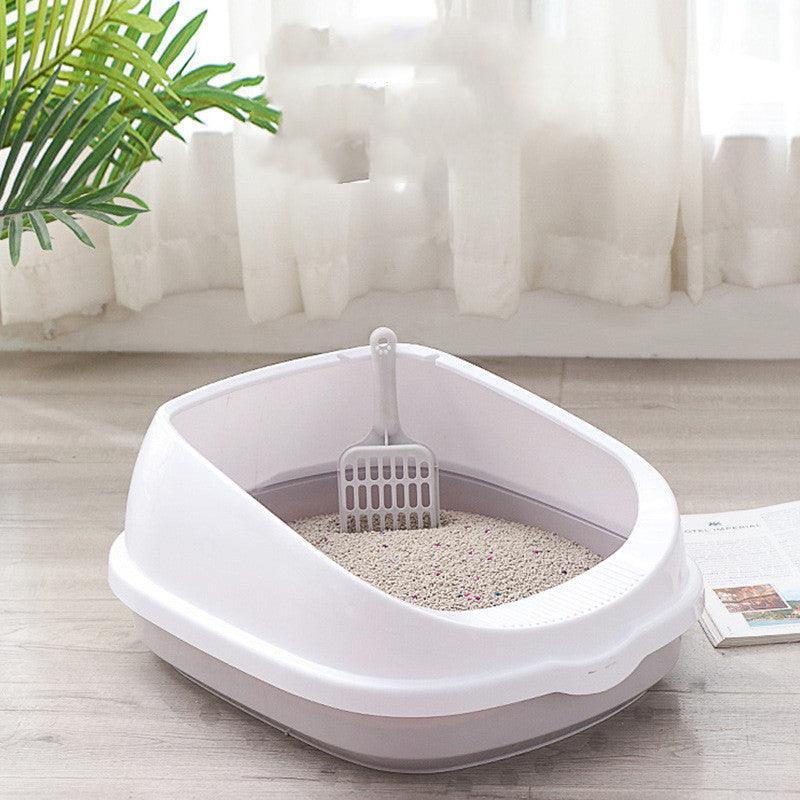 🐾 Übergroße, spritzgeschützte, halbgeschlossene Katzentoilette Das perfekte Wohlfühl-Zuhause für deine Katze