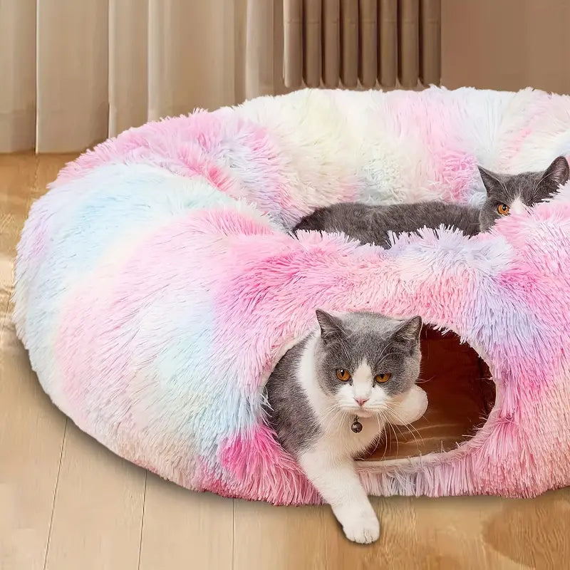 🐱 NNETM Kuscheliger Katzen-Tunnel mit Spielball – Perfektes Versteck & Spielparadies