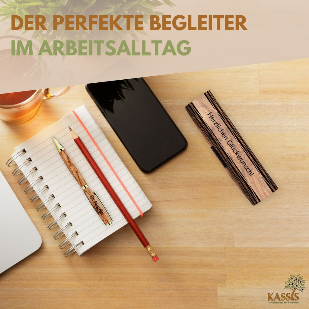 Ballpoint pen with wooden box made of olive wood-4