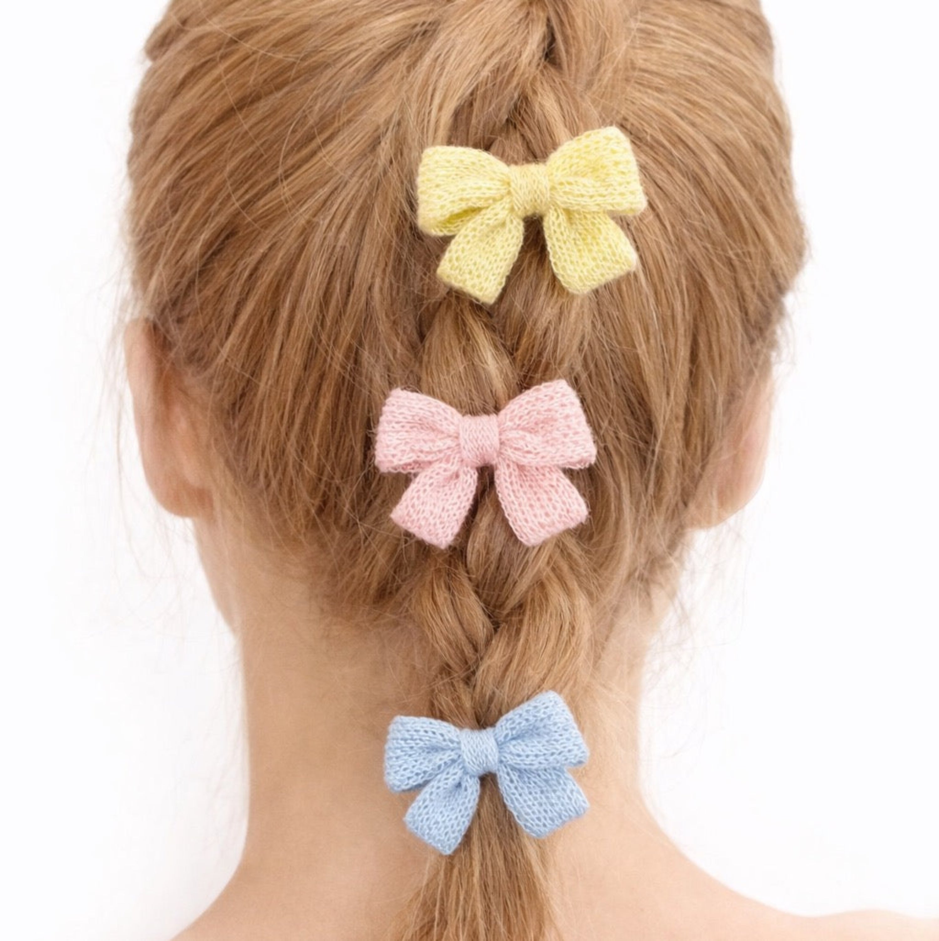 Cozy Knit Bow Hair Clip Set – Pastel Charm Accessories-3