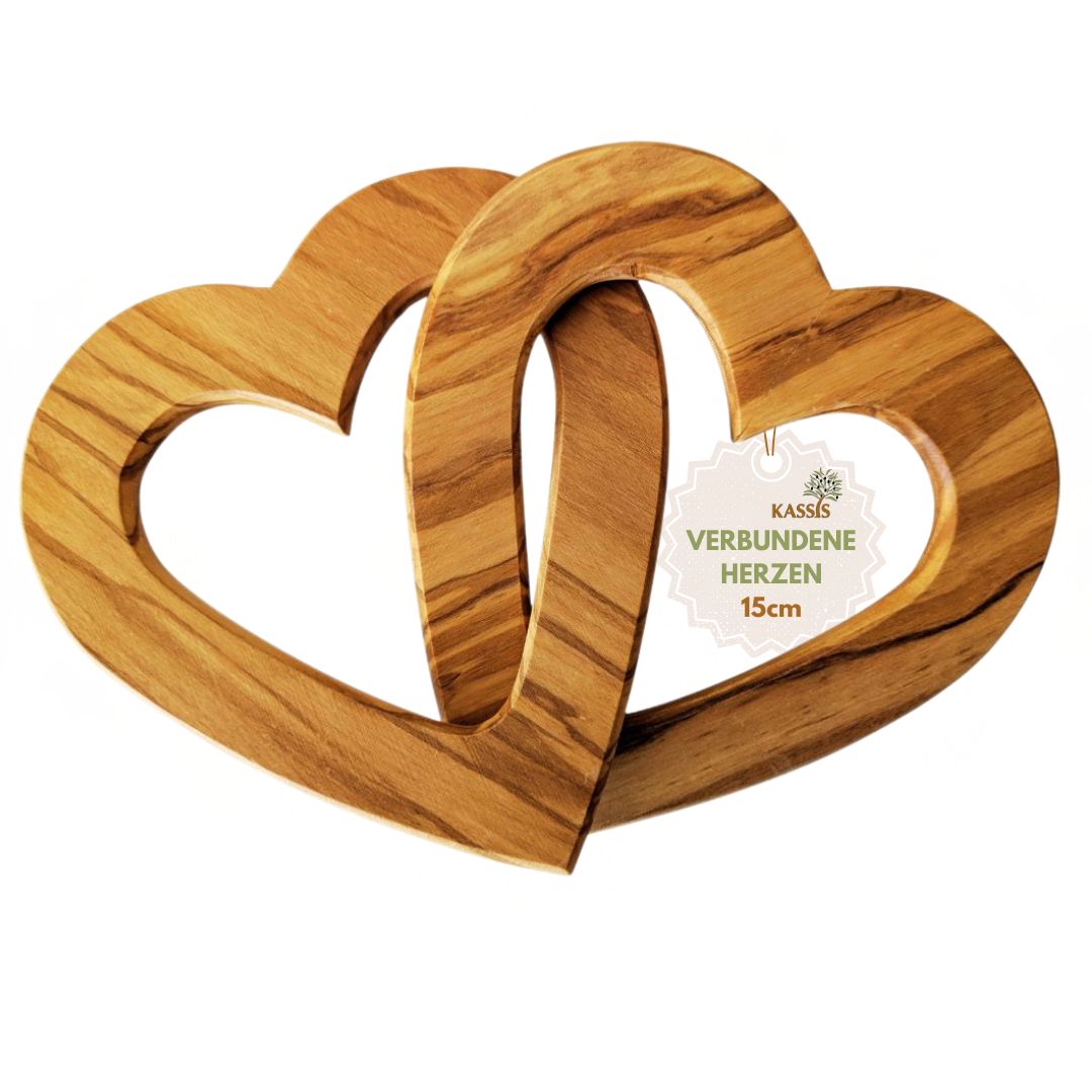 Olivenholz Verbundene Herzen schönes Geschenk zur Hochzeit Verlobung Jubiläum Valentinstag