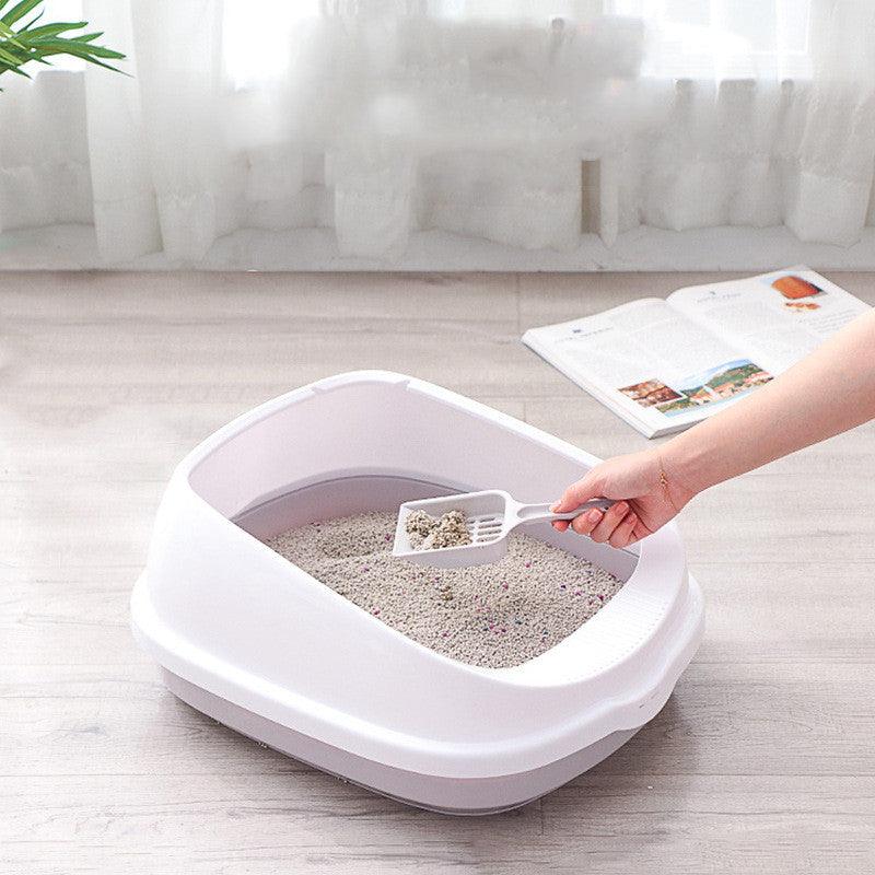 🐾 Übergroße, spritzgeschützte, halbgeschlossene Katzentoilette Das perfekte Wohlfühl-Zuhause für deine Katze