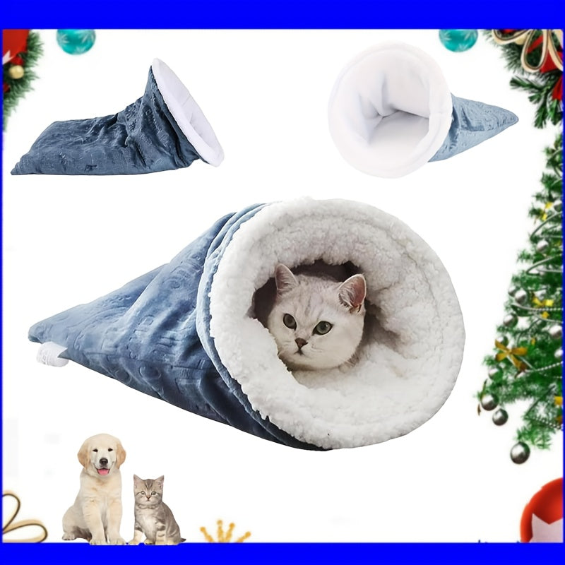 🐱 Weicher Plüsch-Katzenschlafsack zum Einkuscheln