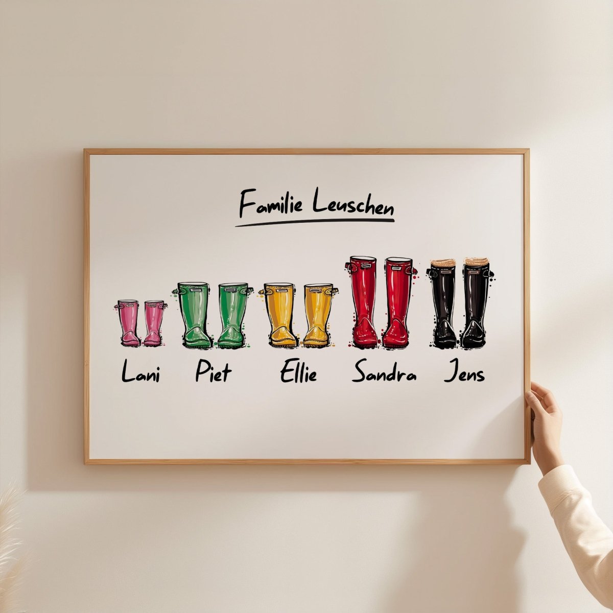 Personalisiertes Namen Gummistiefel Poster ·  Geschenkidee · Deko Print ohne Rahmen-3