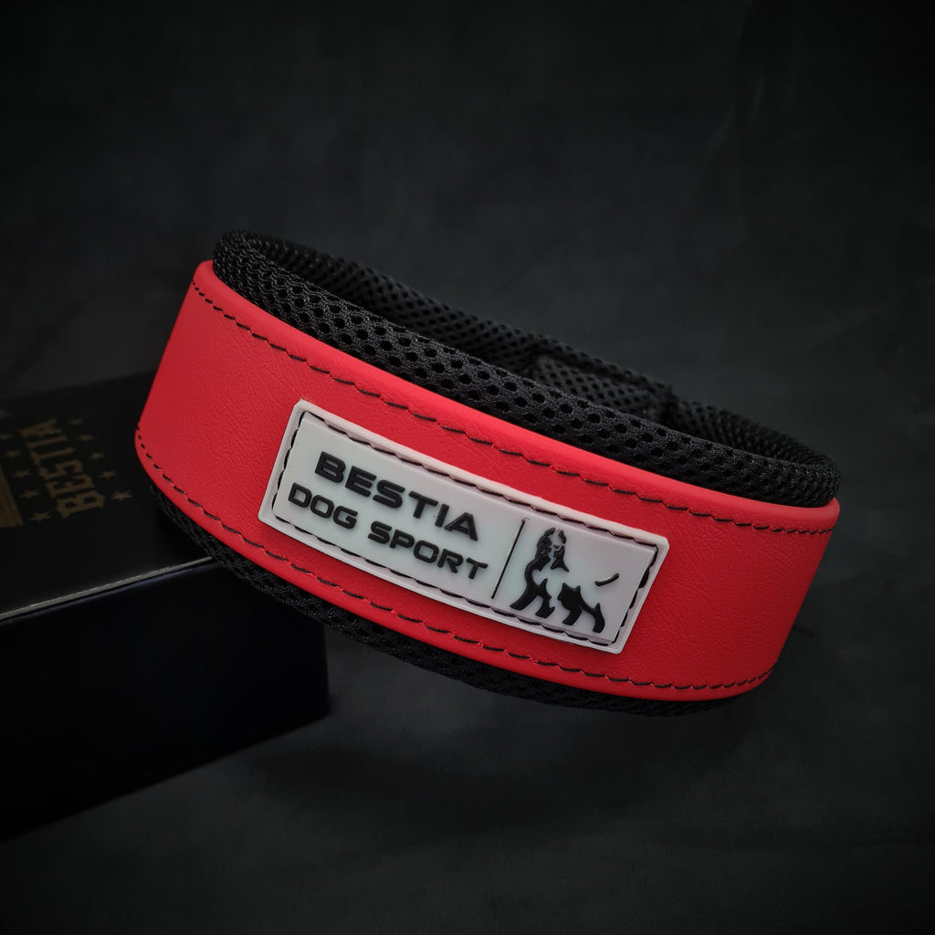 👉 BESTIA Hundesporthalsband Rot