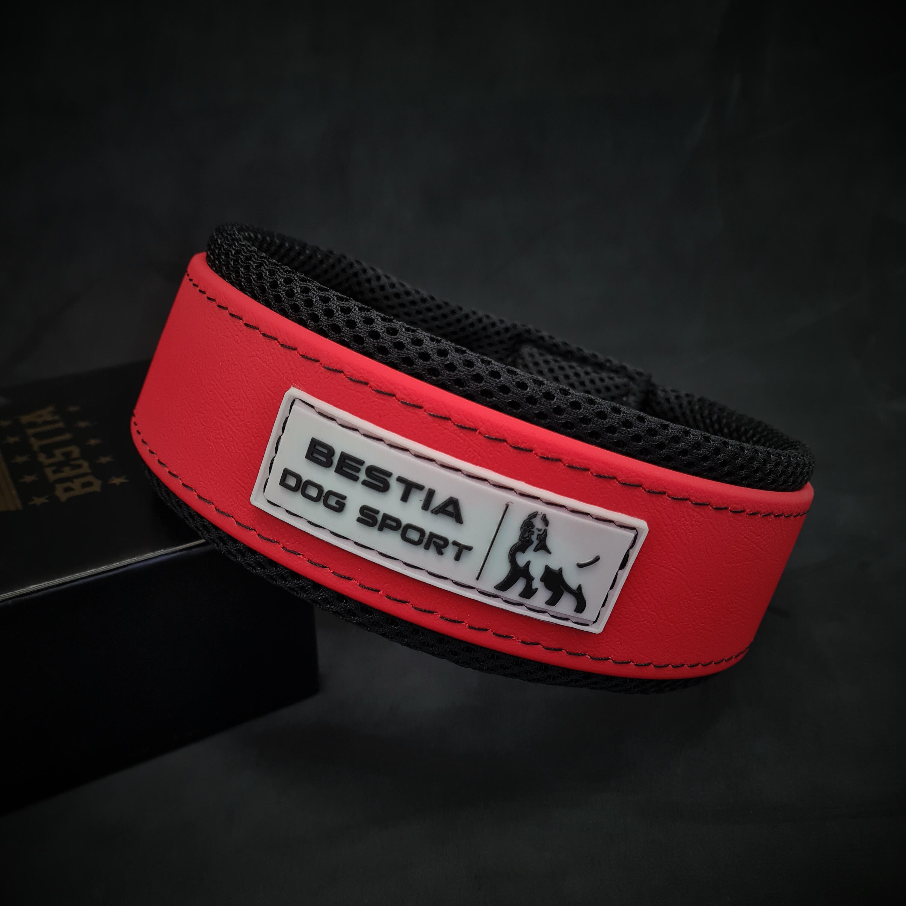 👉 BESTIA Hundesporthalsband Rot