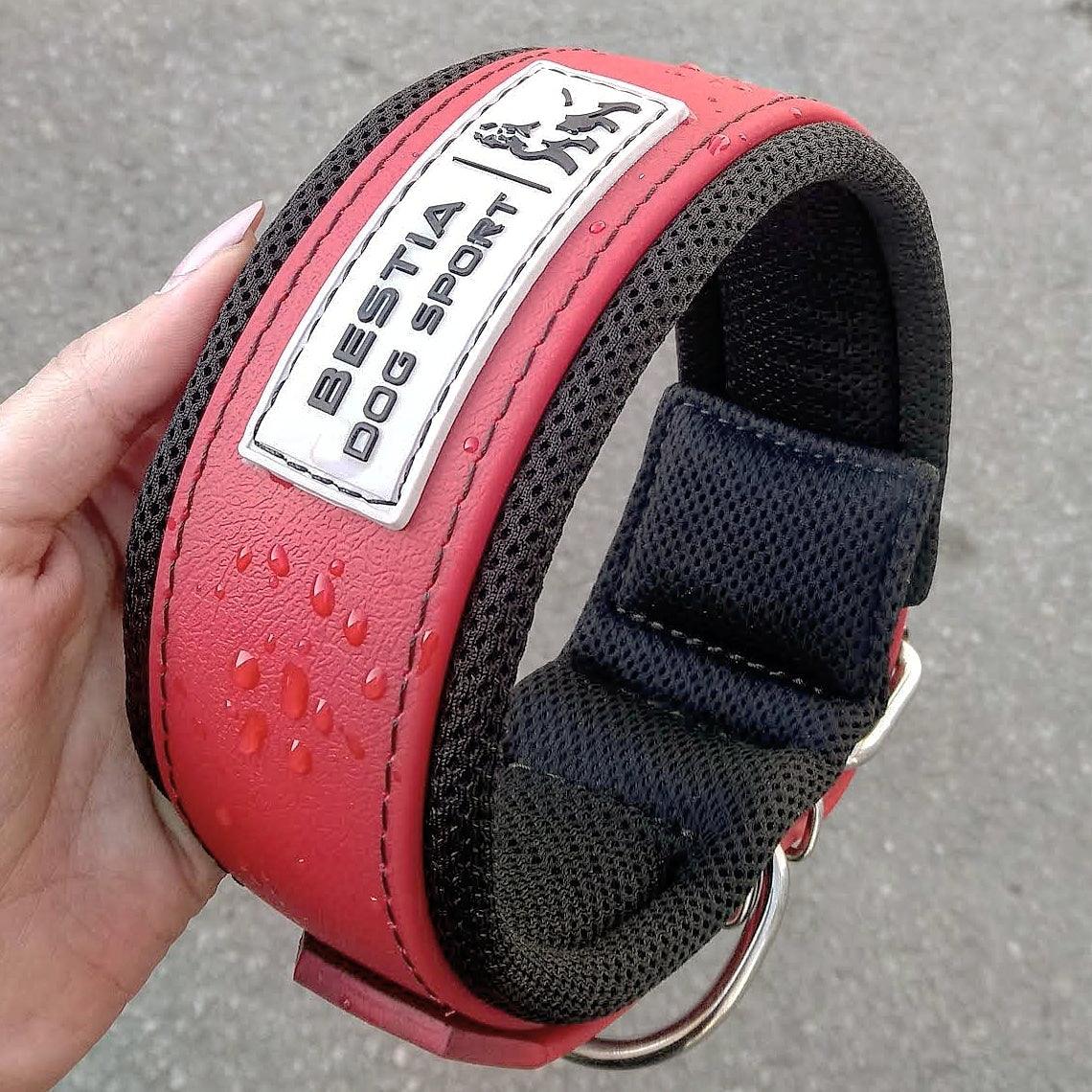 👉 BESTIA Hundesporthalsband Rot